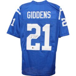 DJ Giddens Autographed Pro Style Blue Sz XL Jersey Beckett Witness 51627