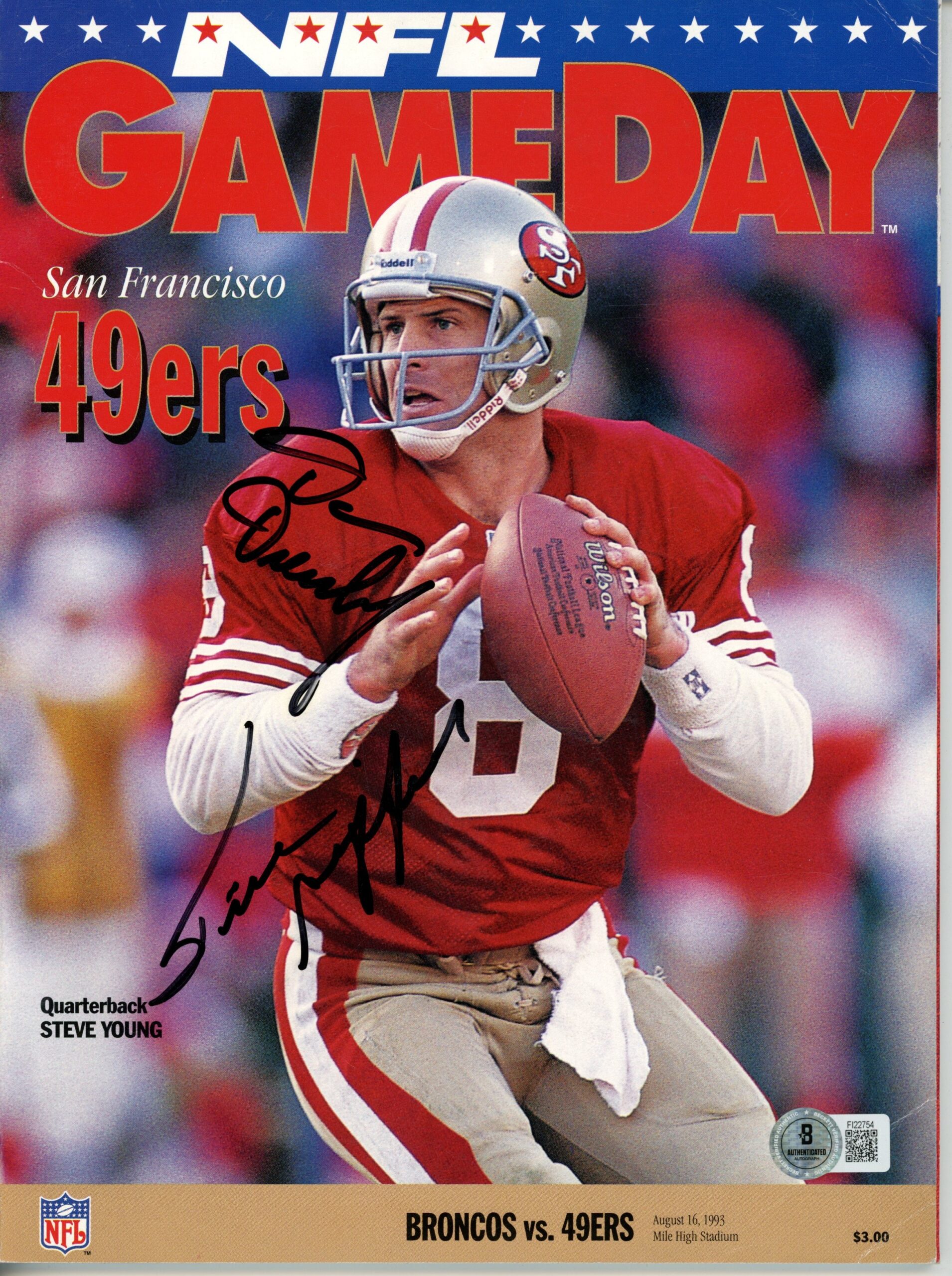 Frank Gifford Dan Dierdof Signed San Francisco 49ers Magazine Beckett 55767