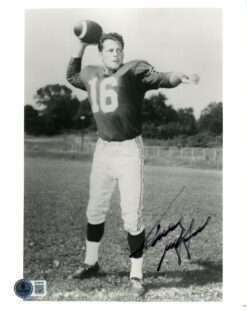 Frank Gifford Autographed New York Giants 8x10 Photo B&W Beckett 56798