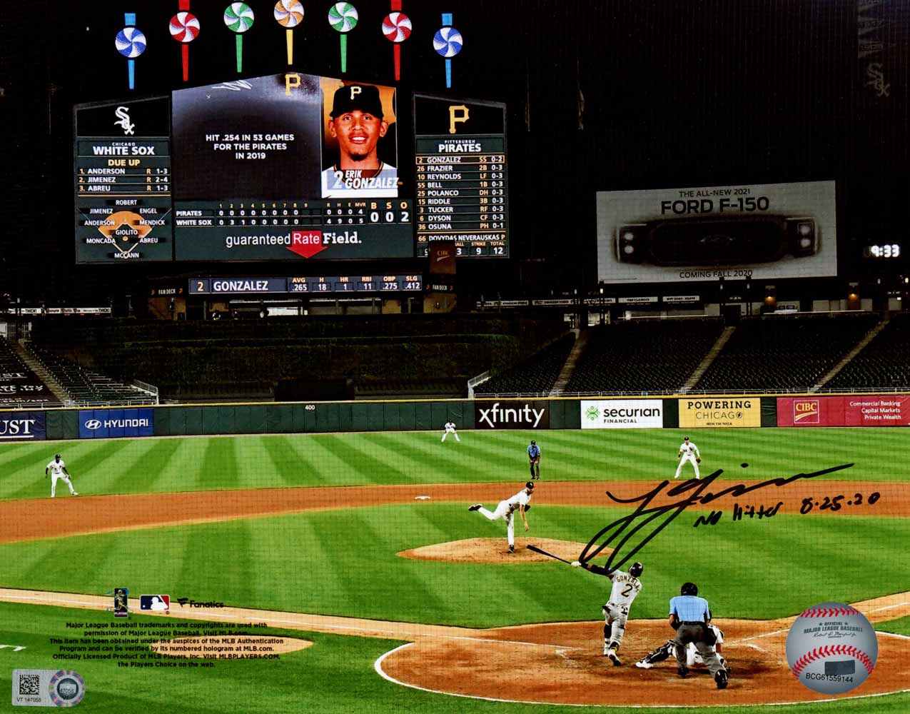 Lucas Giolito Autographed Chicago White Sox No Hitter 8x10 Photo MLB