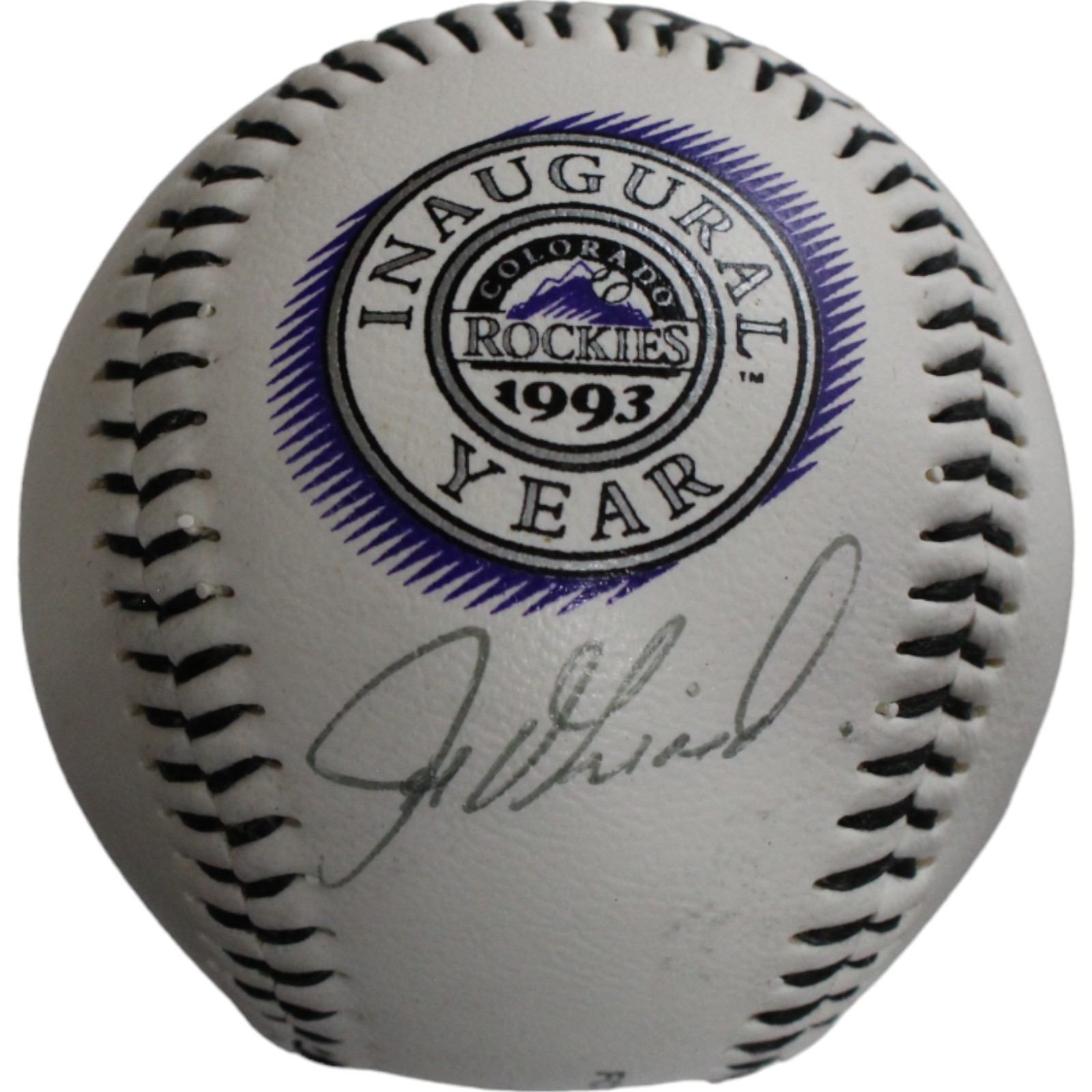Joe Girardi Signed Colorado Rockies Inaugural Season Logo Baseball BAS 44339