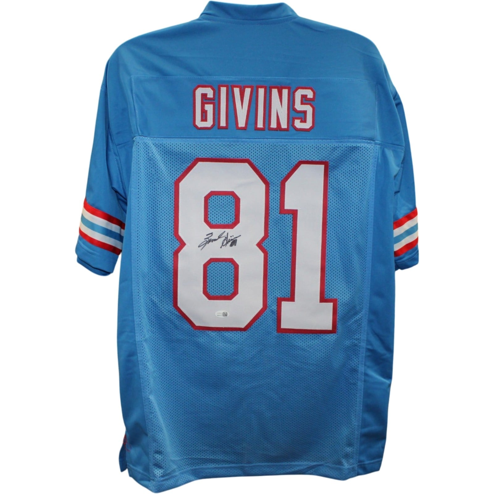 Ernest Givins Autographed Pro Style Jersey Blue size XL James Spence 58777