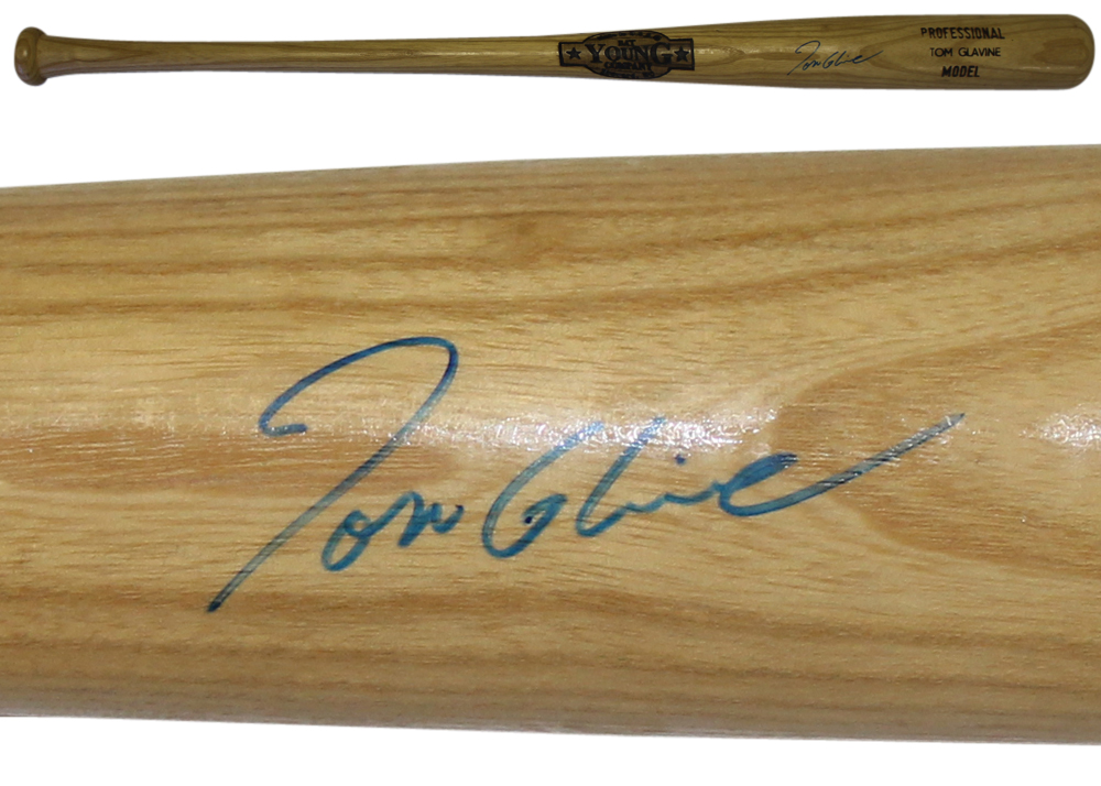 Tom Glavine Autographed/Signed Atlanta Braves Blonde Bat JSA 30955