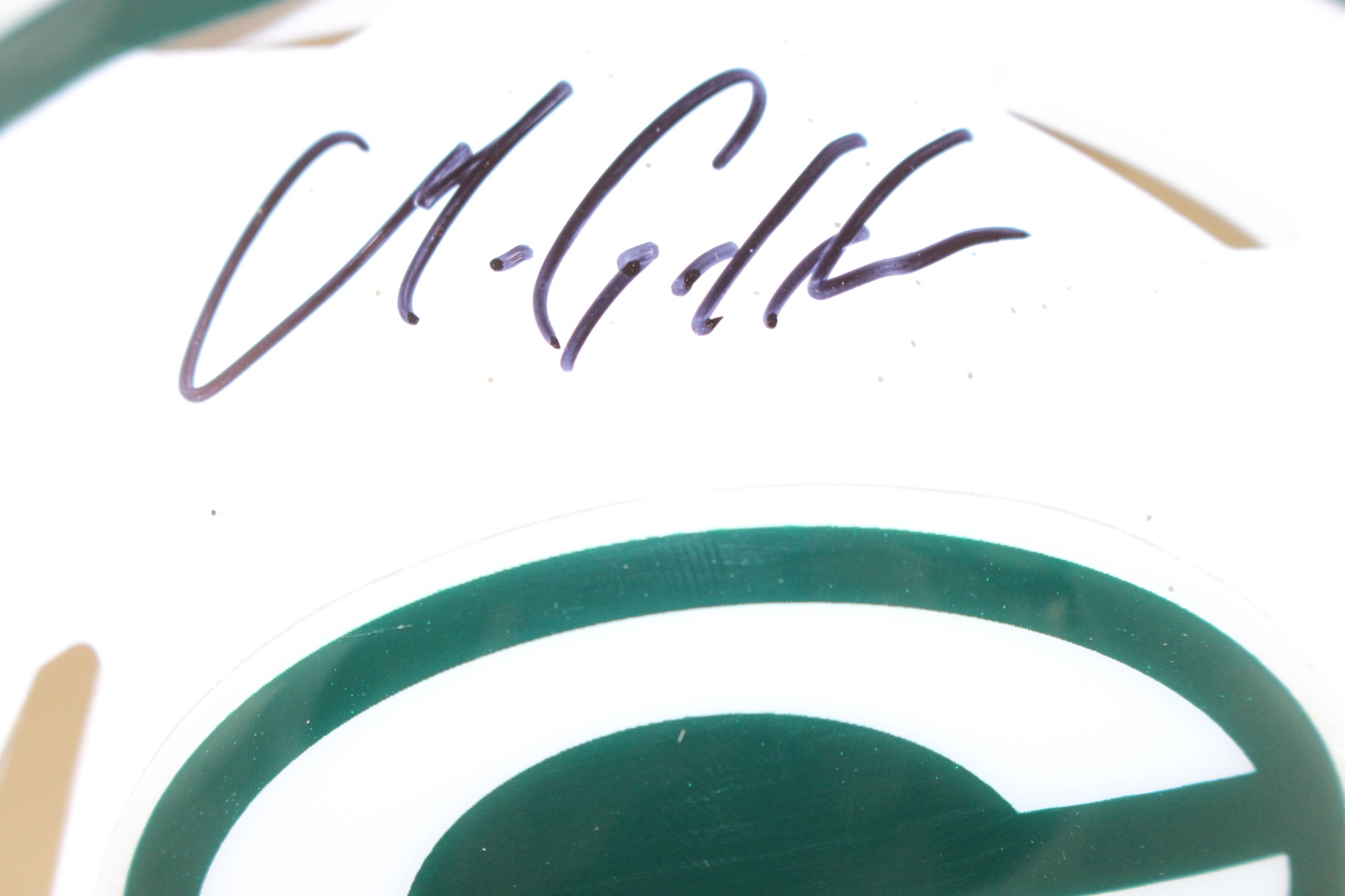 Matthew Golden Autographed Green Bay Packers 24 Alt Mini Helmet Beckett 51646