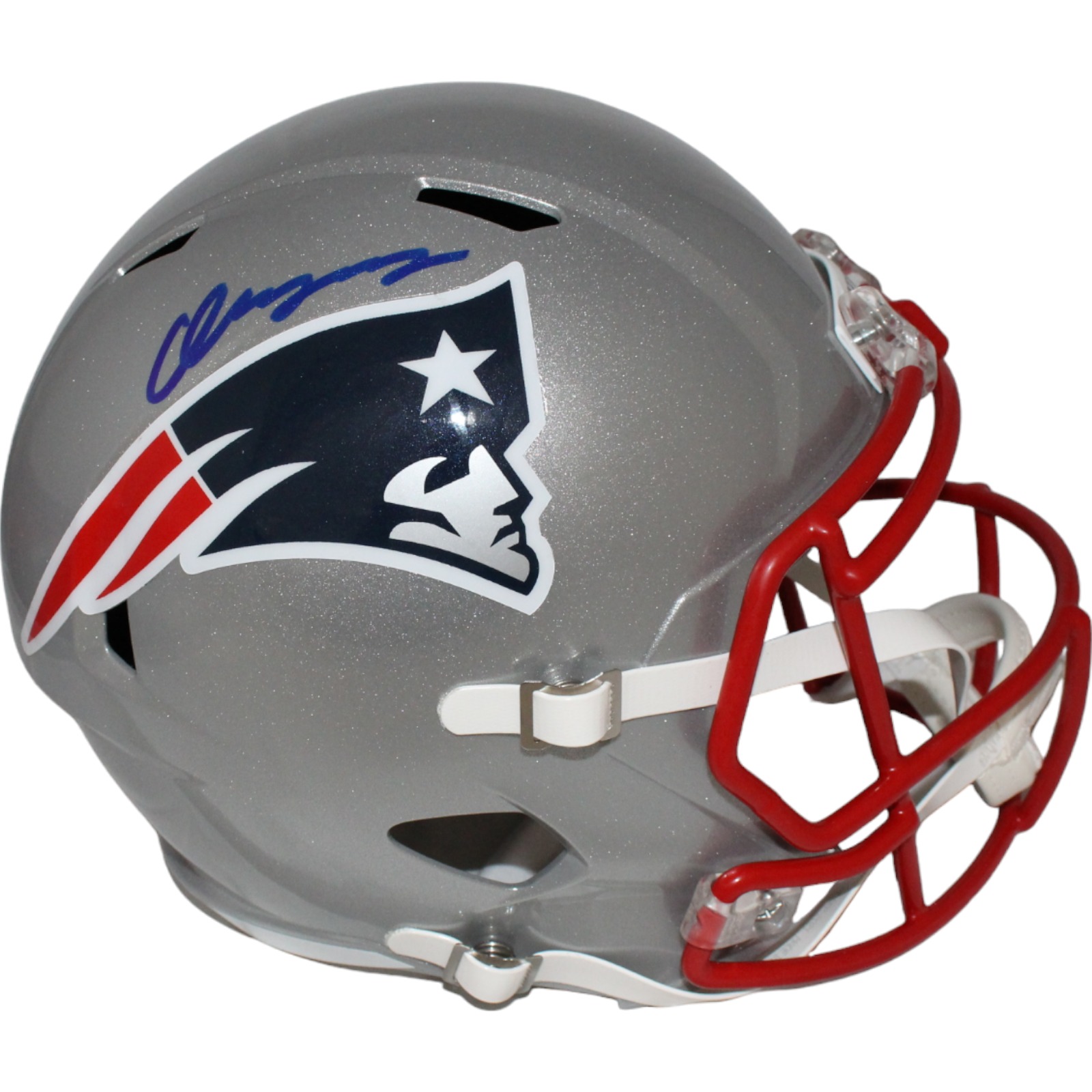 Christian Gonzalez Signed New England Patriots F/S Helmet Beckett