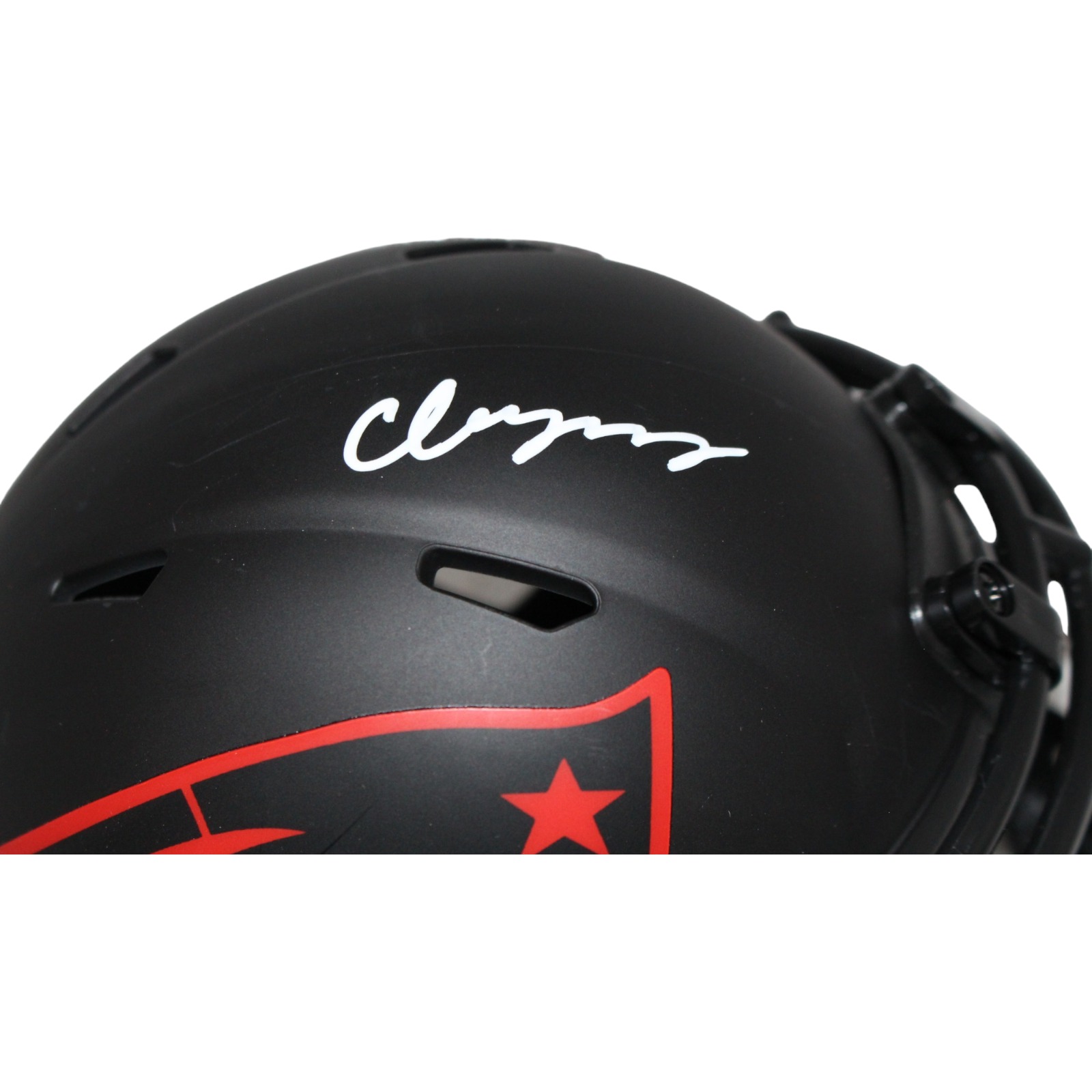 Christian Gonzalez Signed NE Patriots Eclipse Mini Helmet BAS