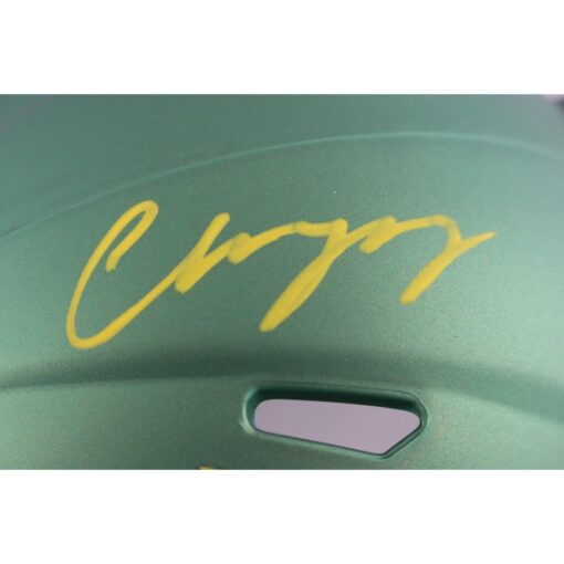 Christian Gonzalez Autographed Oregon Ducks Green Wing Mini Helmet Beckett 49144