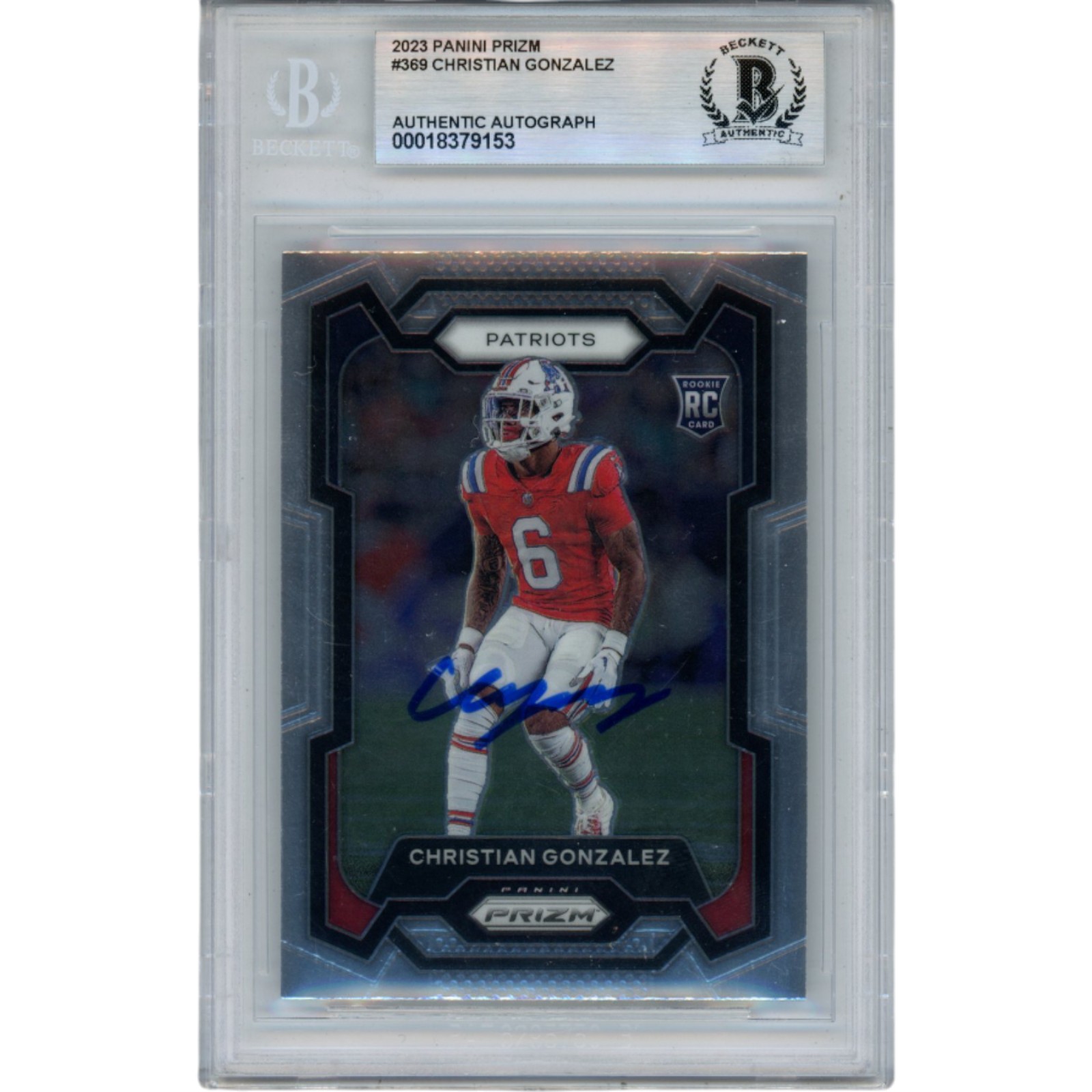 Christian Gonzalez Autographed/Signed 2023 Prizm #369 Trading Card Beckett 53176