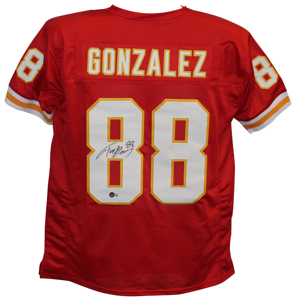 Tony Gonzalez Autographed/Signed Pro Style Red XL Jersey BAS 32149