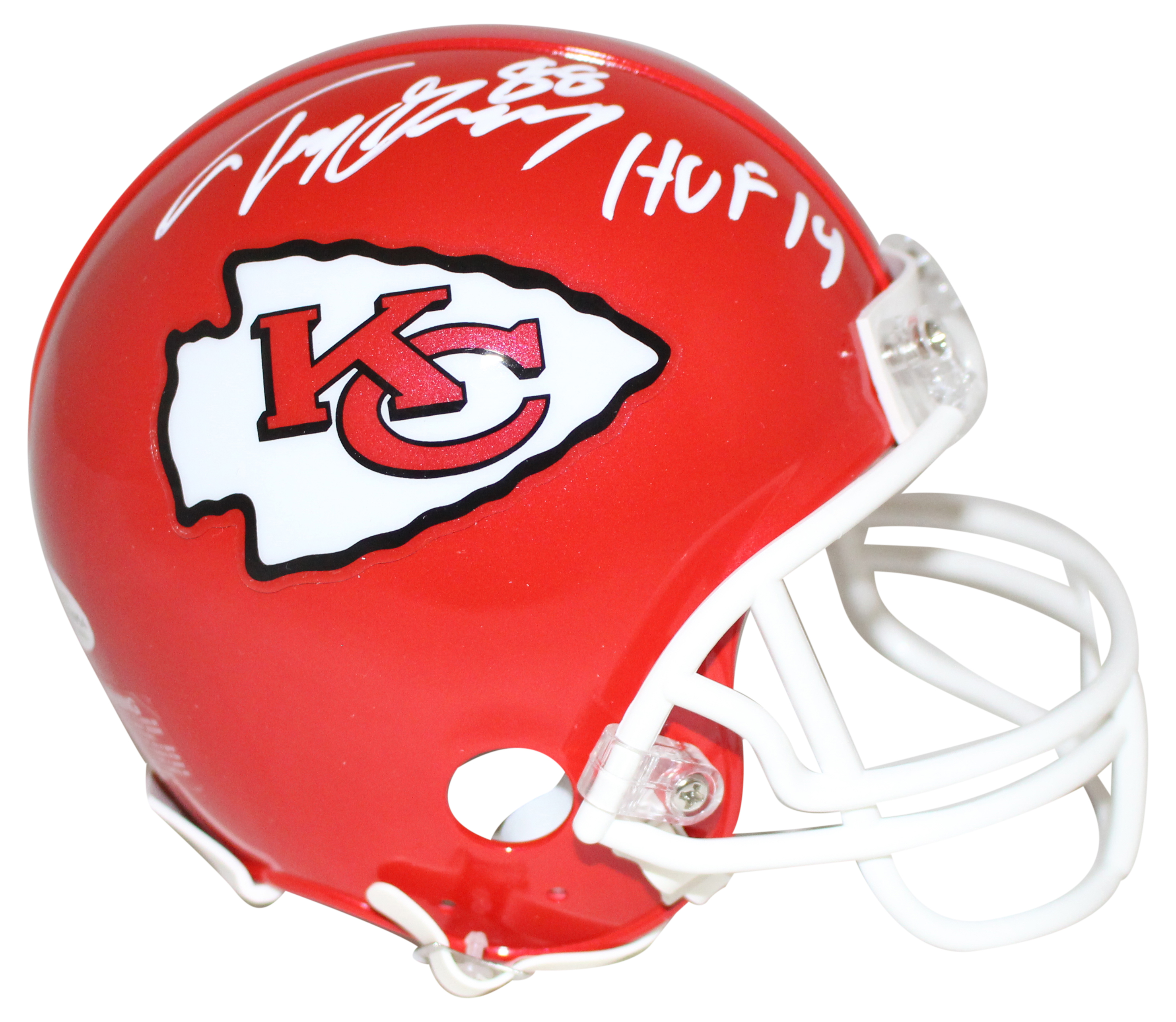 Tony Gonzalez Autographed/Signed Kansas City Chiefs Mini Helmet HOF BAS 28922
