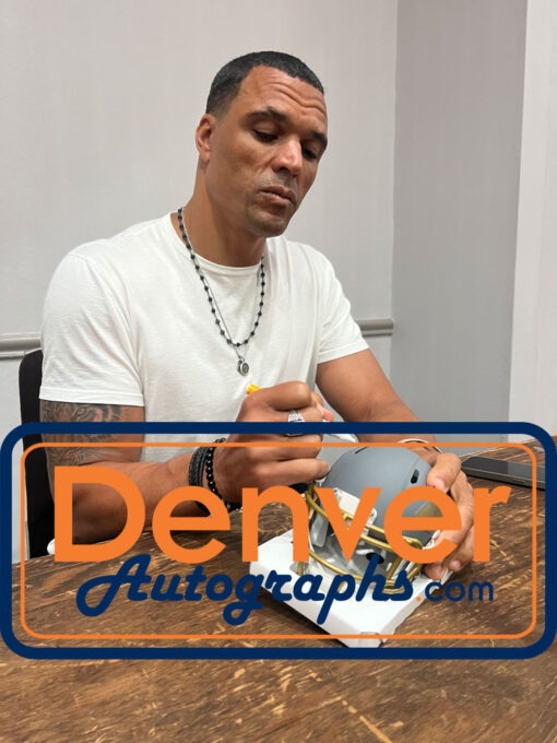Tony Gonzalez Autographed Kansas City Chiefs Slate Mini Helmet Beckett 47422