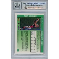 Tony Gonzalez Signed 1997 Topps Chrome #24 Trading Card 10 Auto Beckett 47435