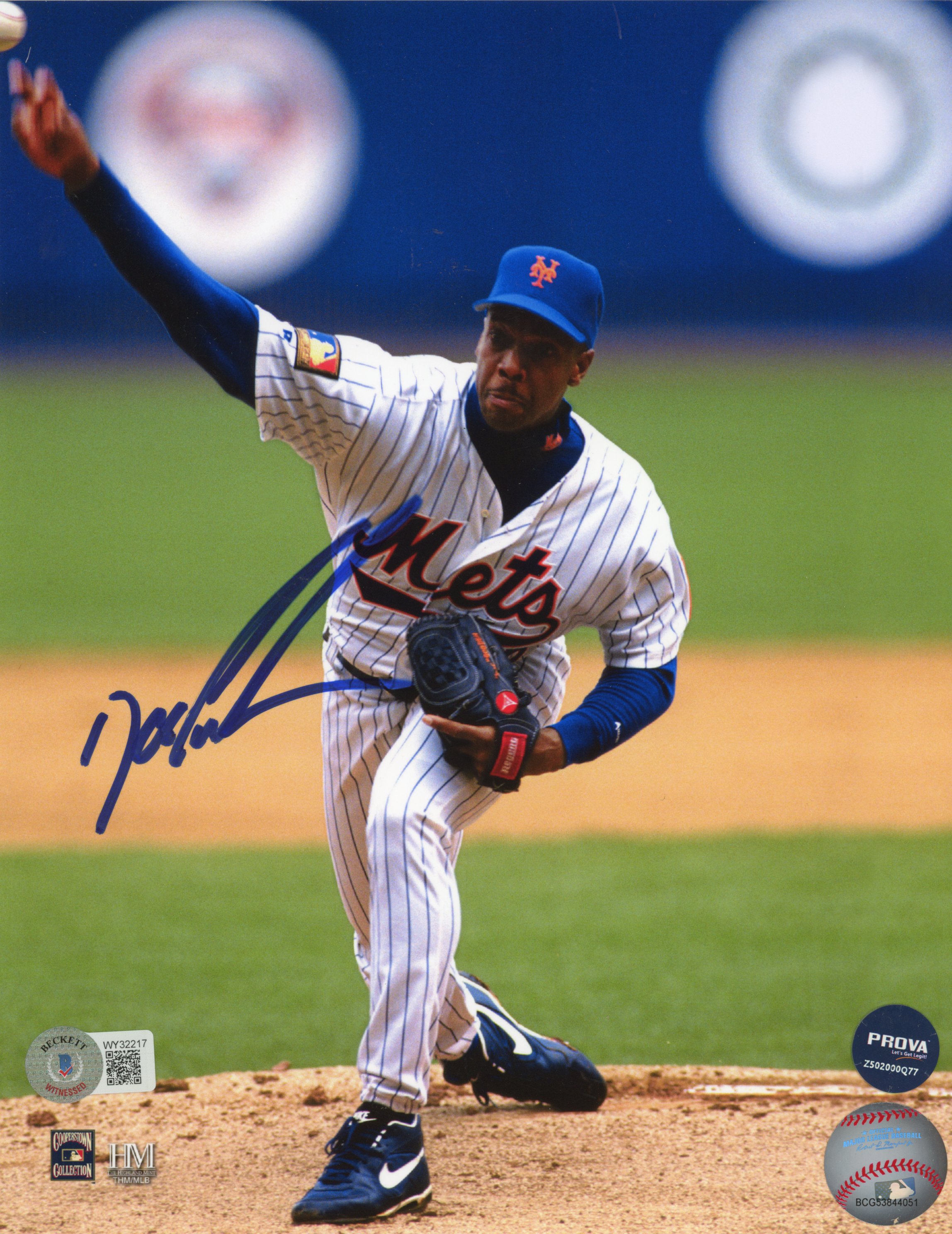 Dwight Gooden Autographed/Signed New York Mets 8x10 Photo Beckett 
