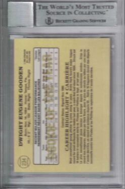 Dwight Gooden Signed 1985 Donruss Leaf #234 Rookie Card BAS 10 Slab 30630
