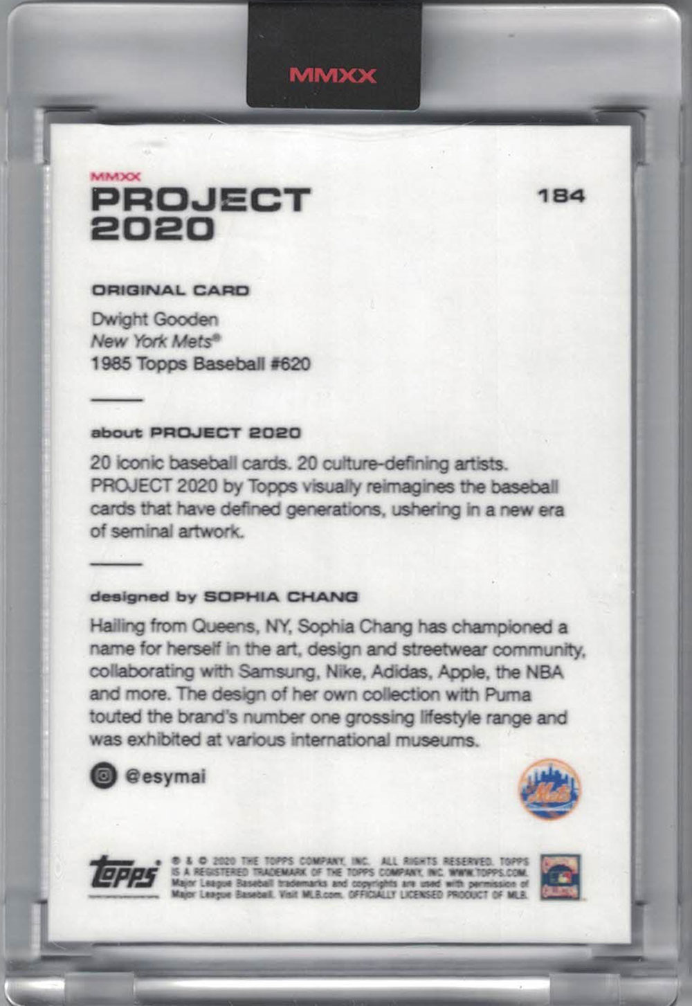 Dwight Gooden New York Mets 2020 Topps Project #184 Artist Trading Card 28035