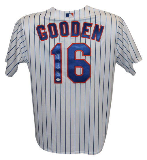 Dwight Gooden Autographed New York Mets Majestic White XL Jersey JSA 25794