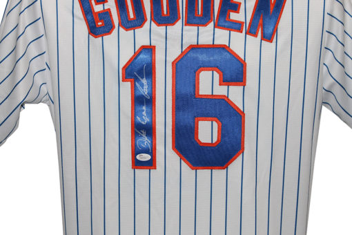 Dwight Gooden Autographed New York Mets Majestic White XL Jersey JSA 25794