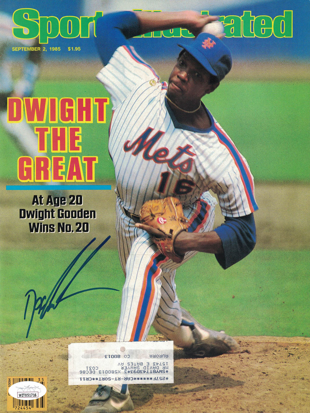 Dwight Gooden Signed New York Mets Sports Illustrated 1985 Magazine JSA 28530