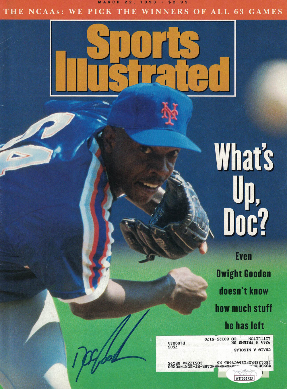 Dwight Gooden Signed New York Mets Sports Illustrated 1993 Magazine JSA 28531
