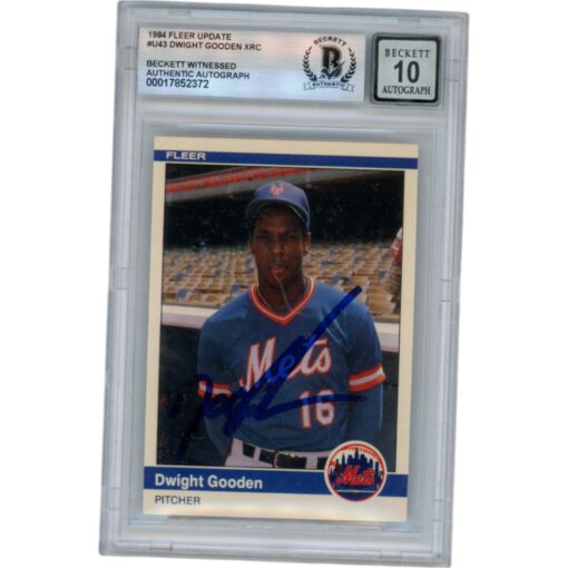 Dwight Gooden Autographed 1984 Fleer Update #U43 Slab Trading Card Beckett 50620