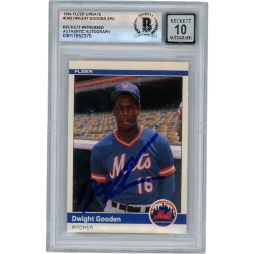 Dwight Gooden Autographed 1984 Fleer Update #U43 Slab Trading Card Beckett 50639