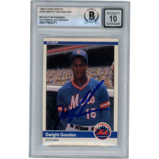 Dwight Gooden Autographed 1984 Fleer Update #U43 Slab Trading Card Beckett 50674
