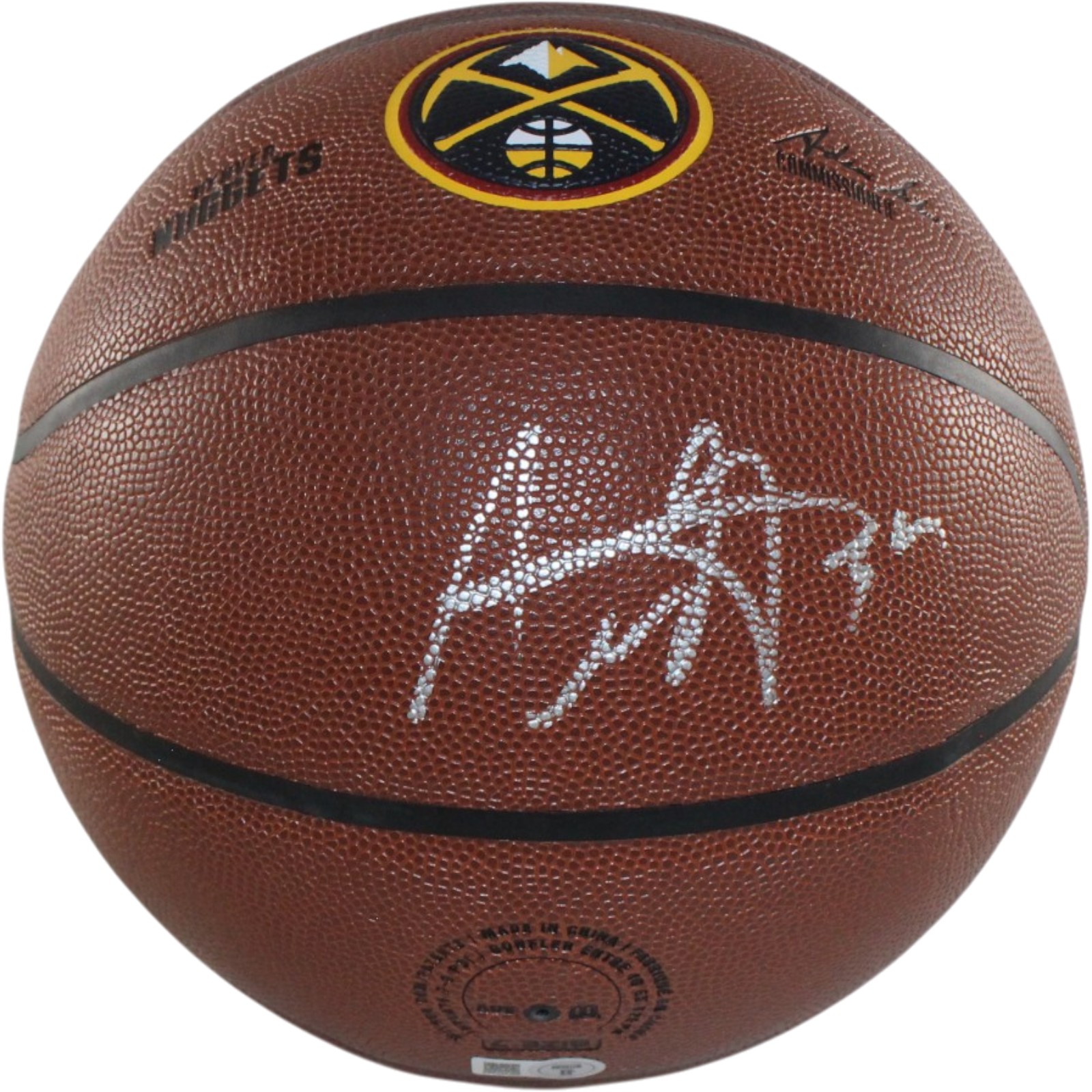 Aaron Gordon Autographed/Signed Denver Nuggets Logo Basketball Beckett Witness 55464