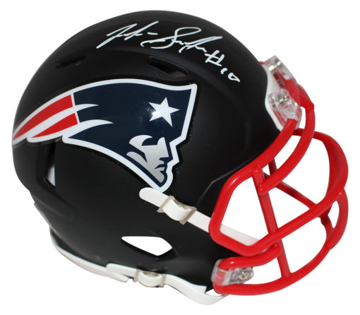 Josh Gordon Autographed New England Patriots Black Matte Mini Helmet JSA 25395