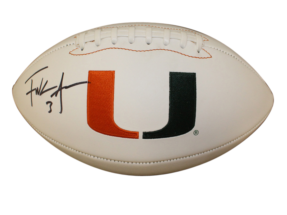 Frank Gore Autographed/Signed Miami Hurricanes Logo Football BAS