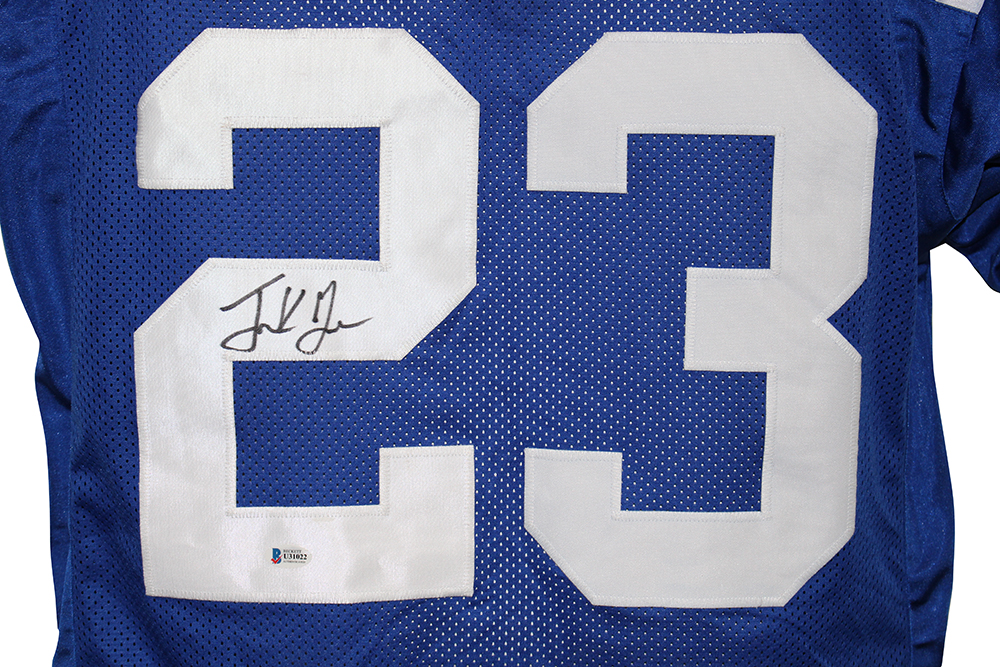 Frank Gore Autographed/Signed Pro Style Blue XL Jersey BAS 26951