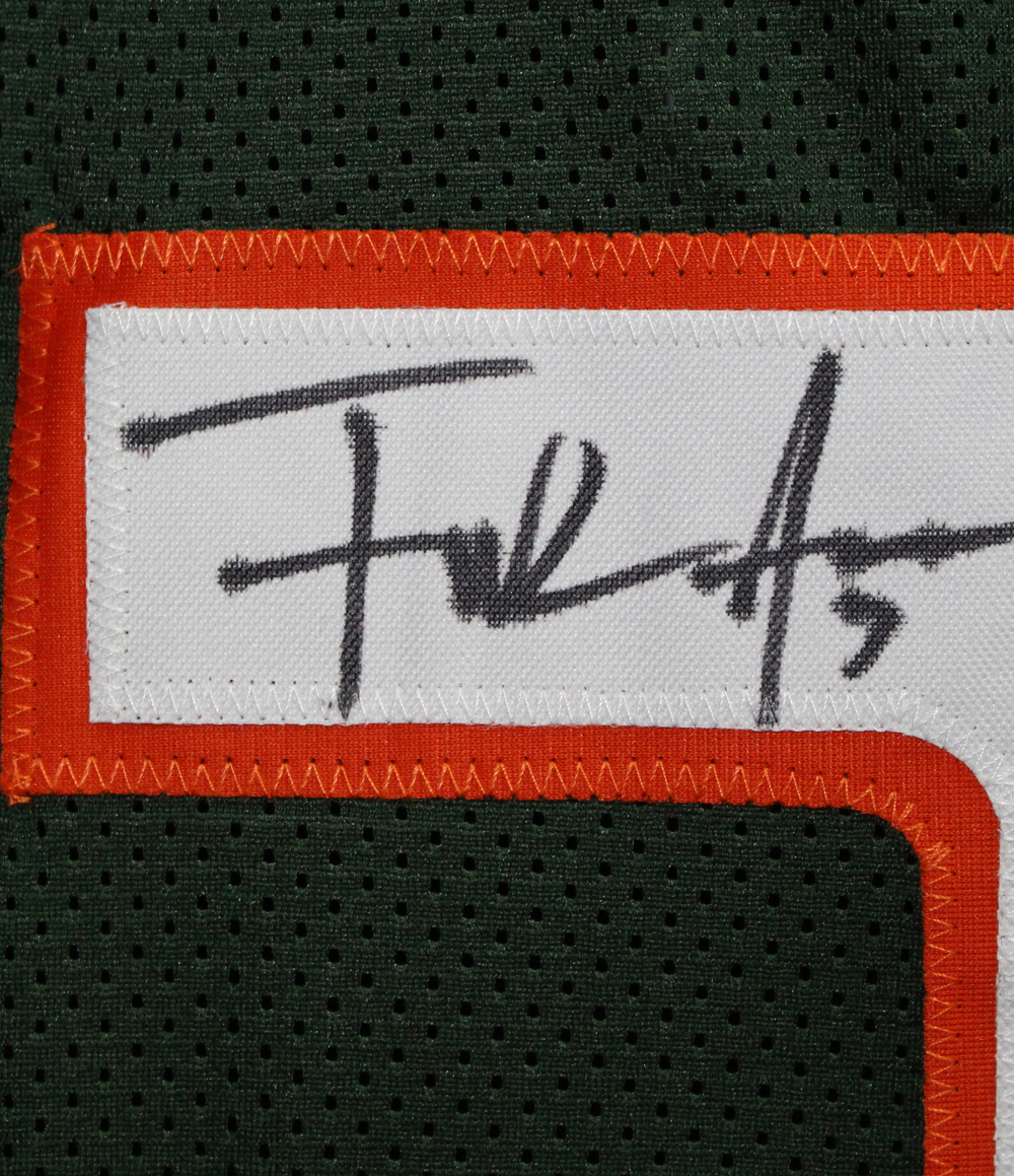 Frank Gore Autographed/Signed College Style Green XL Jersey Beckett BAS