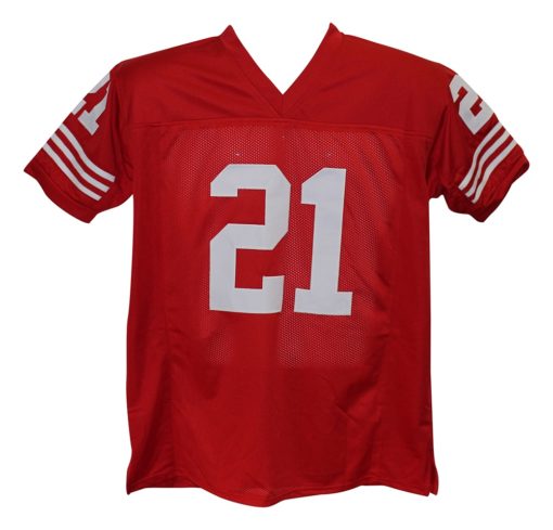 Frank Gore Autographed/Signed Pro Style Red XL Jersey JSA 25112