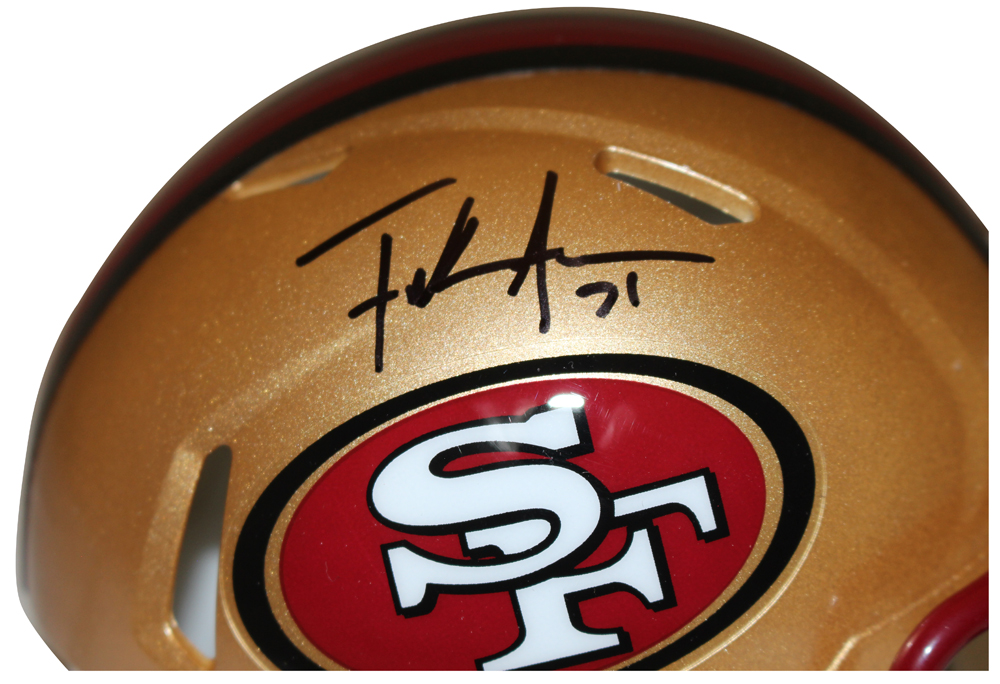 Frank Gore Autographed San Francisco 49ers 96-08 Speed Mini Helmet BAS