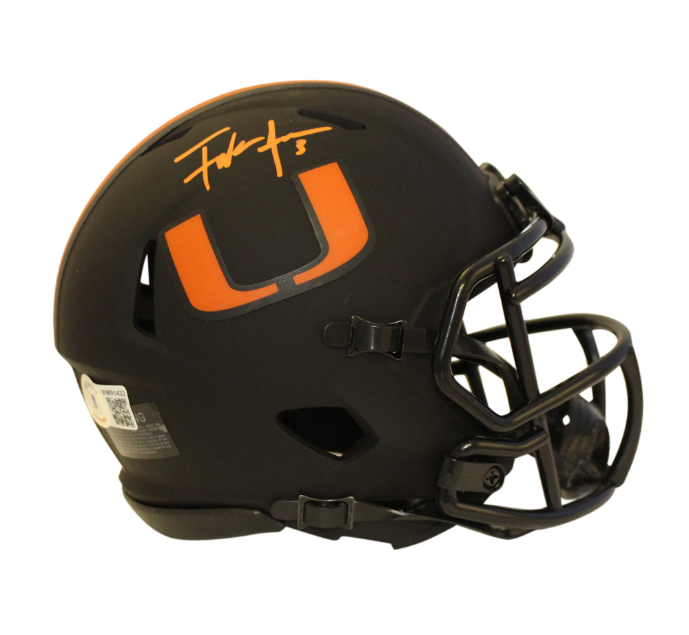 Frank Gore Autographed Miami Hurricanes Eclipse Speed Mini Helmet BAS