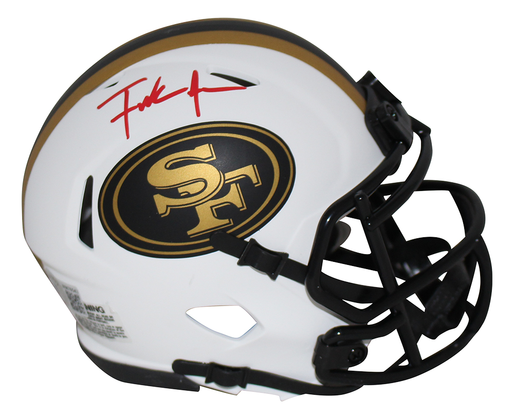 Frank Gore Autographed/Signed San Francisco 49ers Lunar Mini Helmet BAS