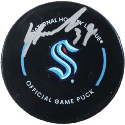Yanni Gourde Autographed/Signed Seattle Kraken Official Puck Fanatics 53811