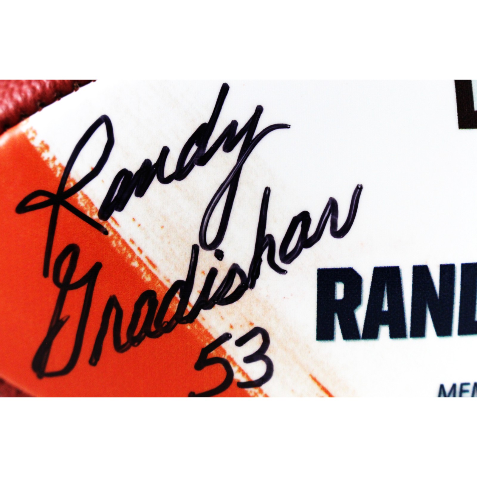 Randy Gradishar Autographed Denver Broncos Commemorative Football Beckett 59427 2 Randy Gradishar Autographed Denver Broncos Commemorative Football Beckett 59427