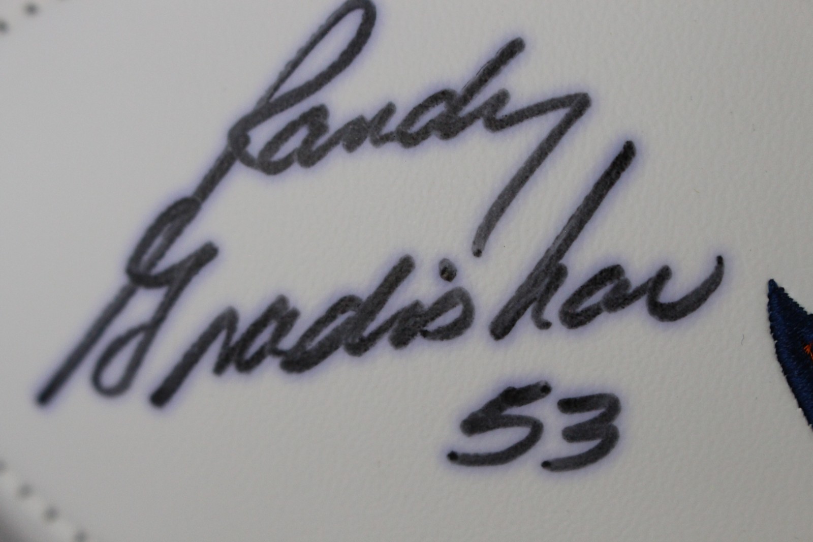 Randy Gradishar Autographed/Signed Denver Broncos Logo Football JSA 59383 2 Randy Gradishar Autographed/Signed Denver Broncos Logo Football JSA 59383