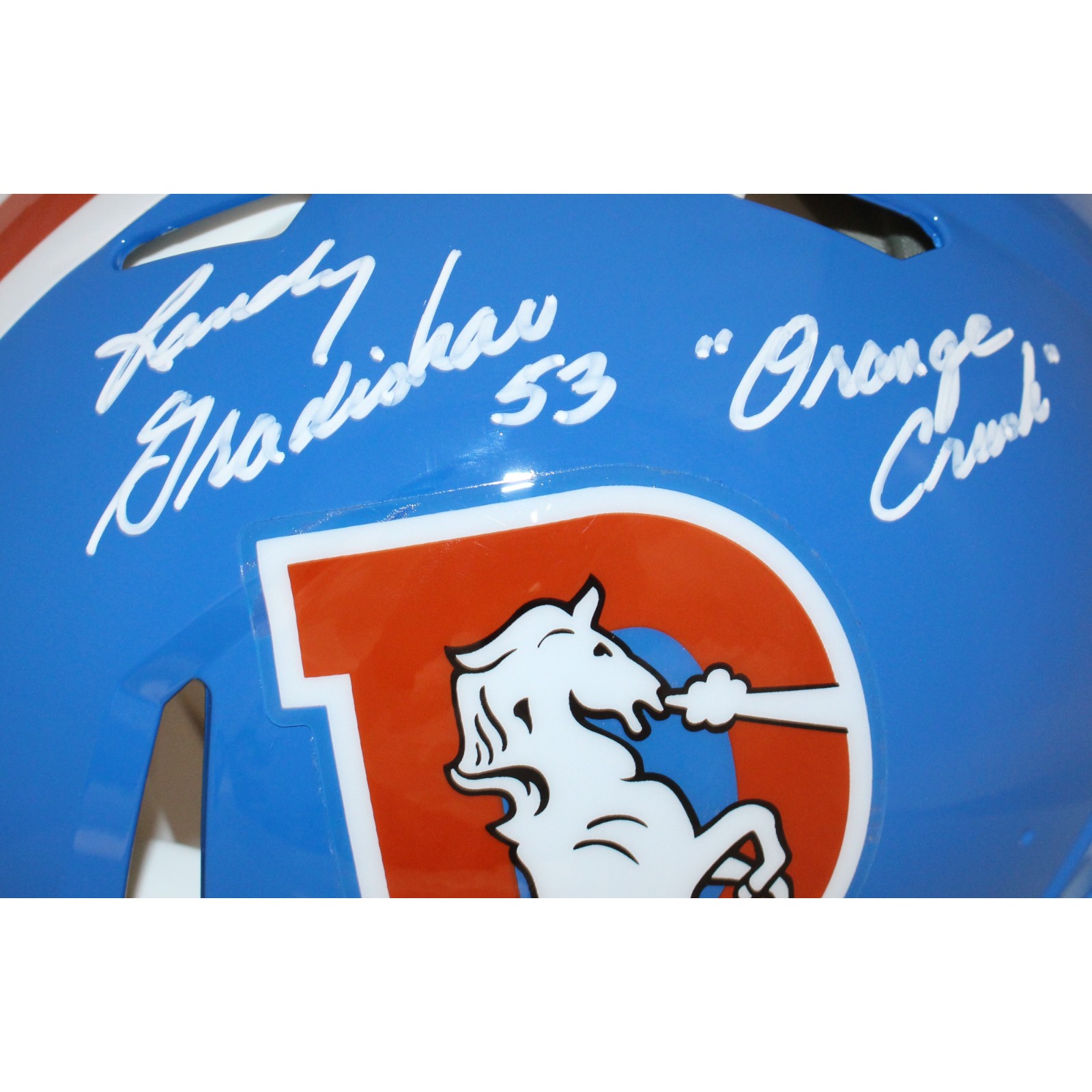 Randy Gradishar Autographed Denver Authentic Helmet Insc. Beckett