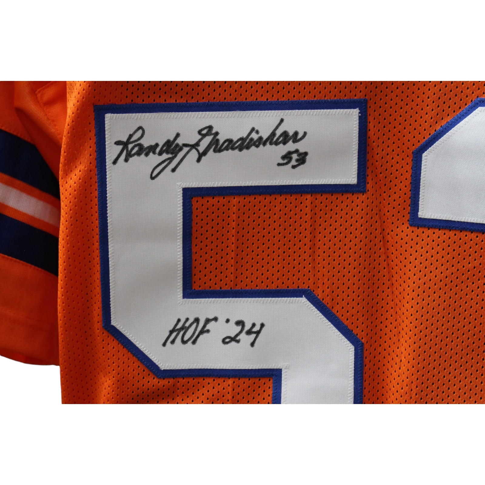 Randy Gradishar Autographed/Signed Pro Style Orange Jersey HOF Beckett 44574
