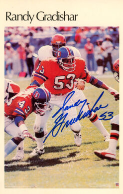 Randy Gradishar Signed Denver Broncos Mini Poster 30/50 Beckett 46097