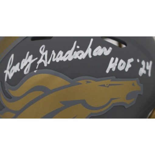 Randy Gradishar Autographed Denver Broncos Slate Mini Helmet HOF Beckett 46933