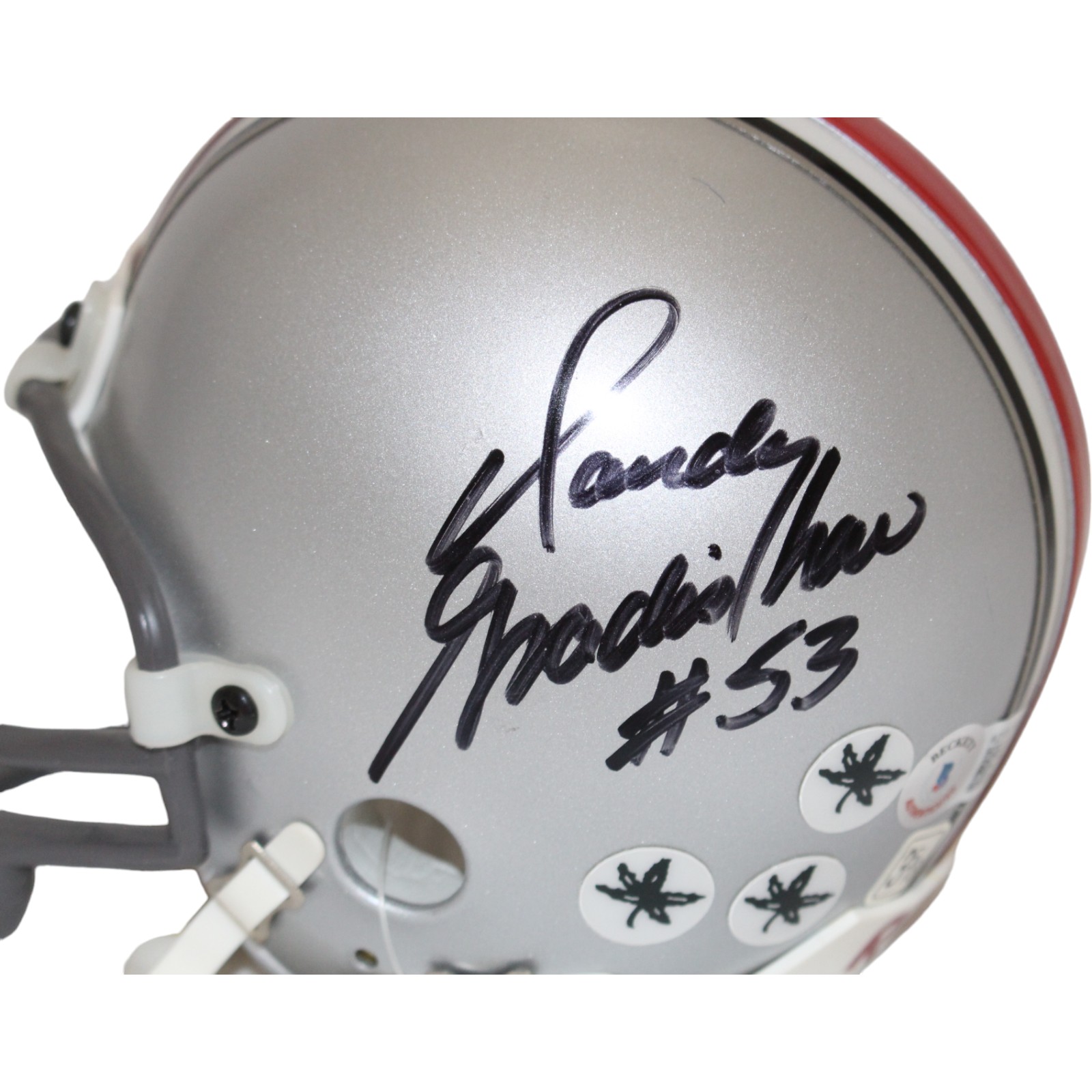 Randy Gradishar Signed Ohio State Buckeyes VSR4 Replica Mini Helmet BAS 44150
