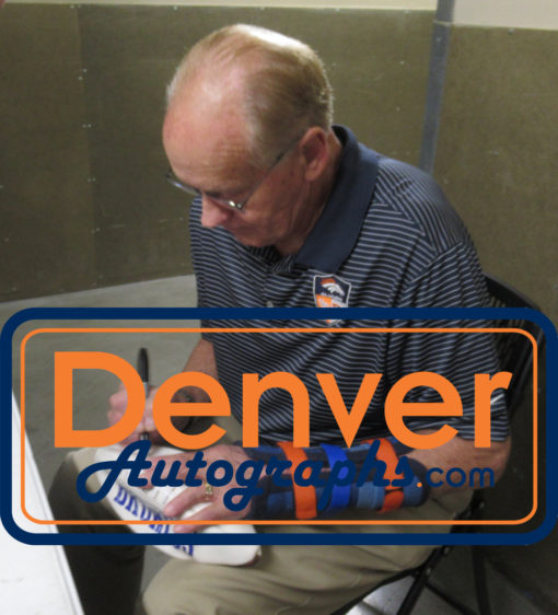 Randy Gradishar Autographed/Signed Denver Broncos D Logo Football JSA 25188