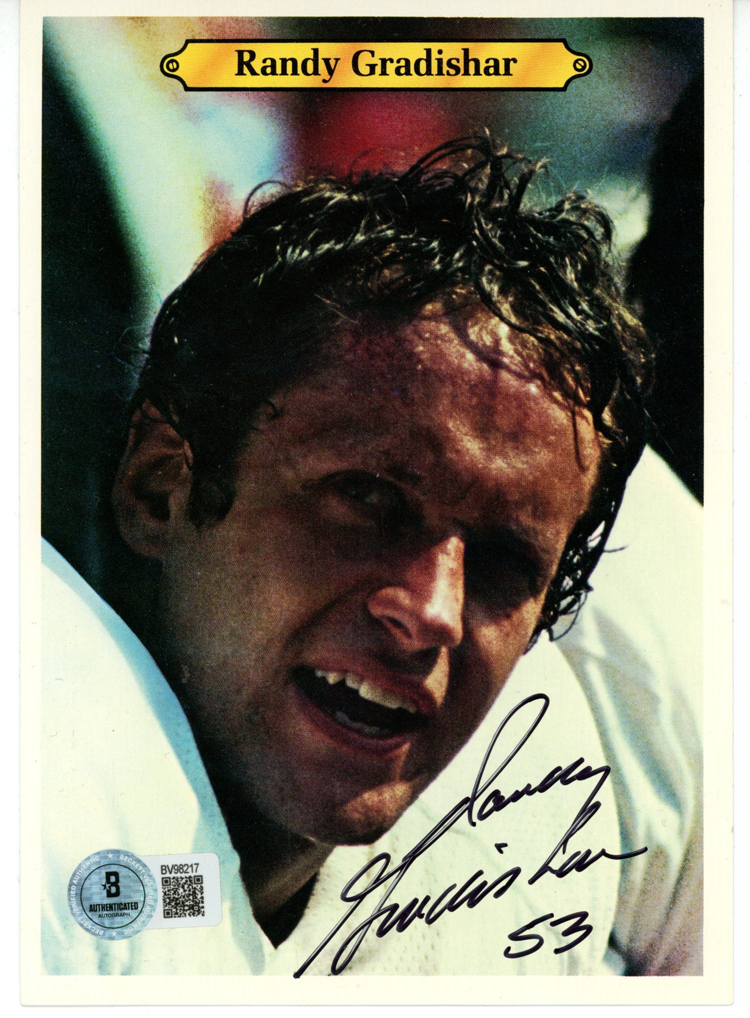 Randy Gradishar Signed Denver Broncos '80 Topps Jumbo Trading Card Beckett 56070