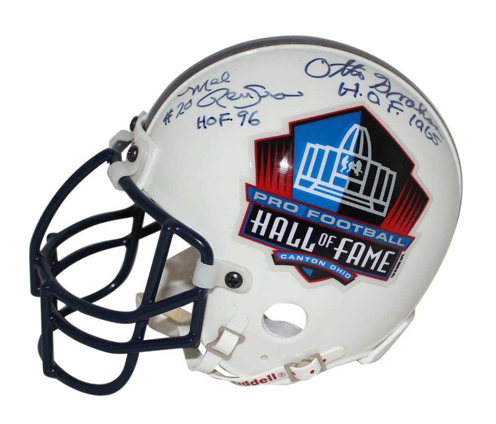 Hall Of Fame Signed Mini Helmet Otto Graham, Creekmur, Renfro, Perry JSA