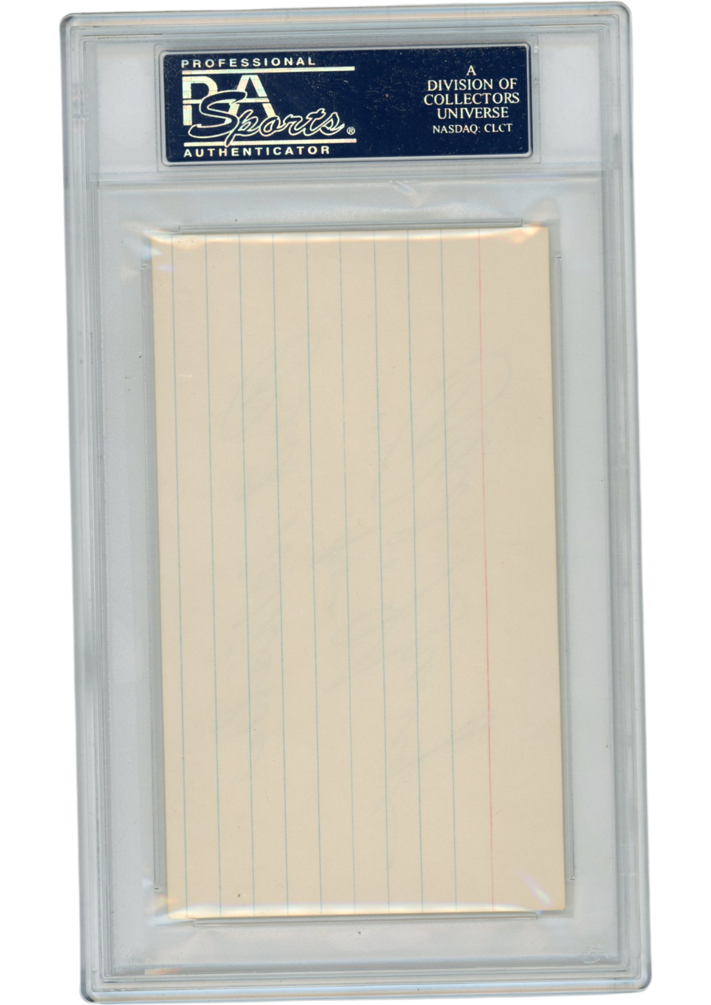 Red Grange Autographed Chicago Bears Index Card Best Wishes Slab PSA 54882