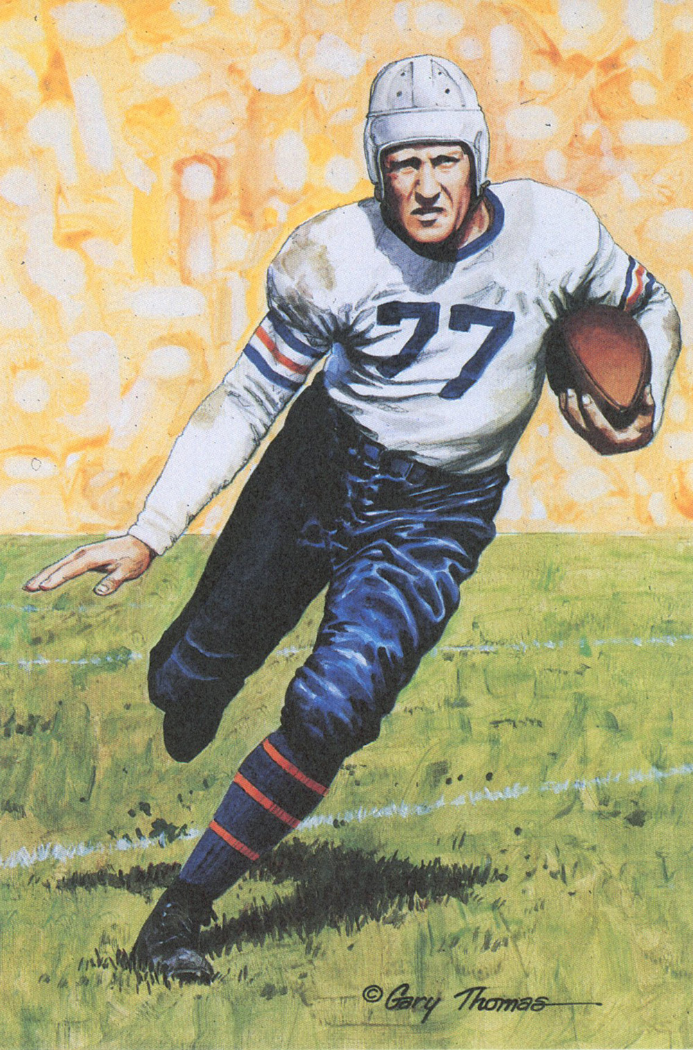 Red Grange Unsigned 1989 Series One Goal Line Art Card Chicago Bears