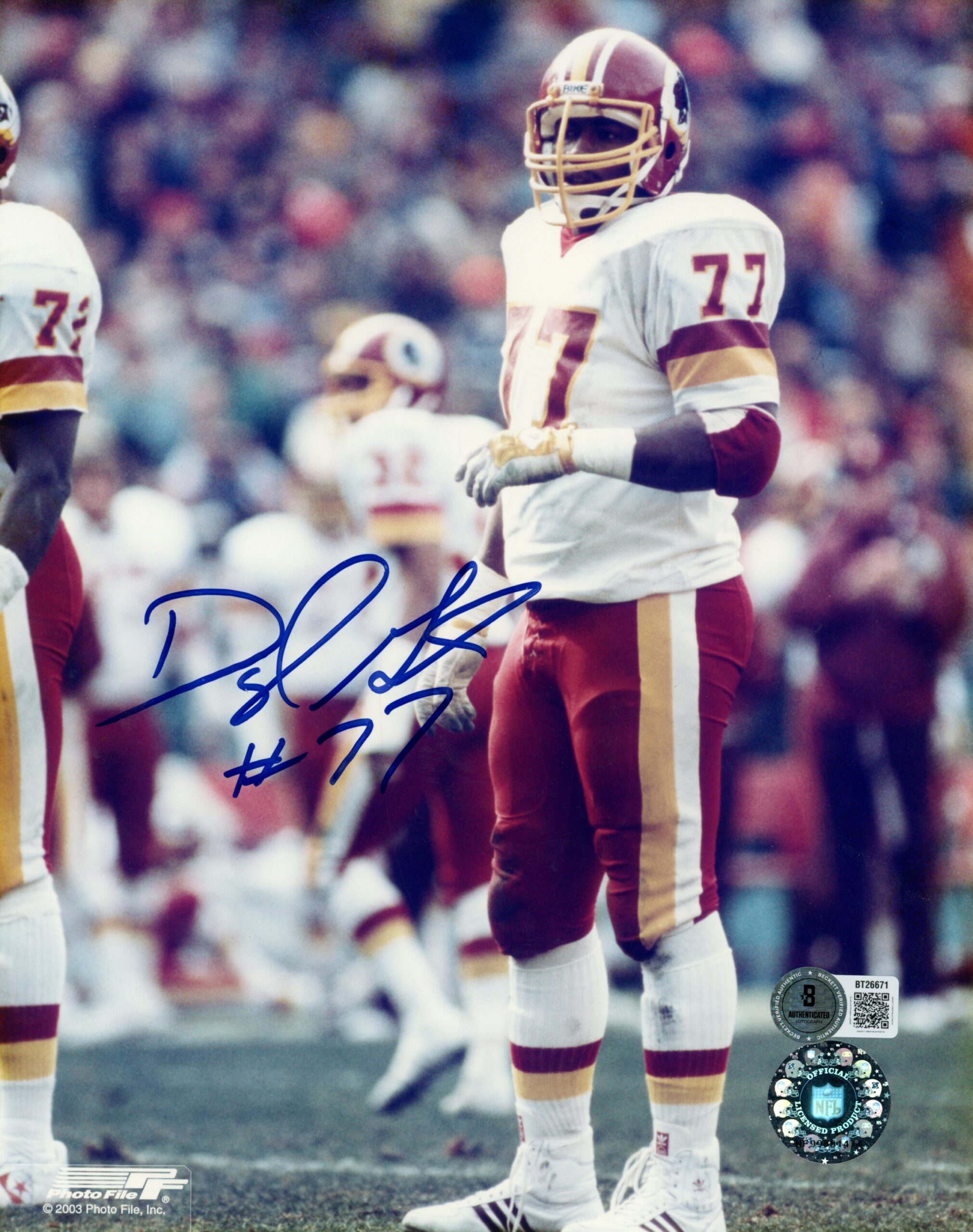 Darryl Grant Autographed/Signed Washington Redskins 8x10 Photo Beckett 56670
