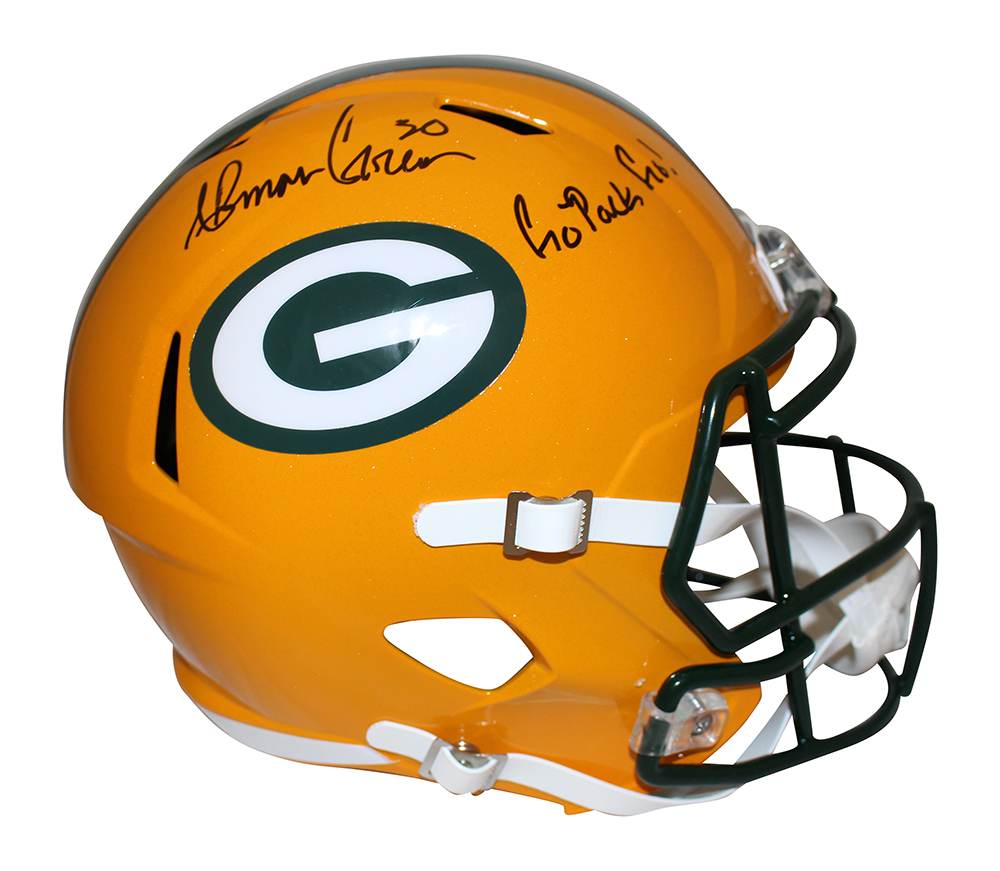 Ahman Green Signed Green Bay Packers F/S Speed Helmet Go Pack Beckett